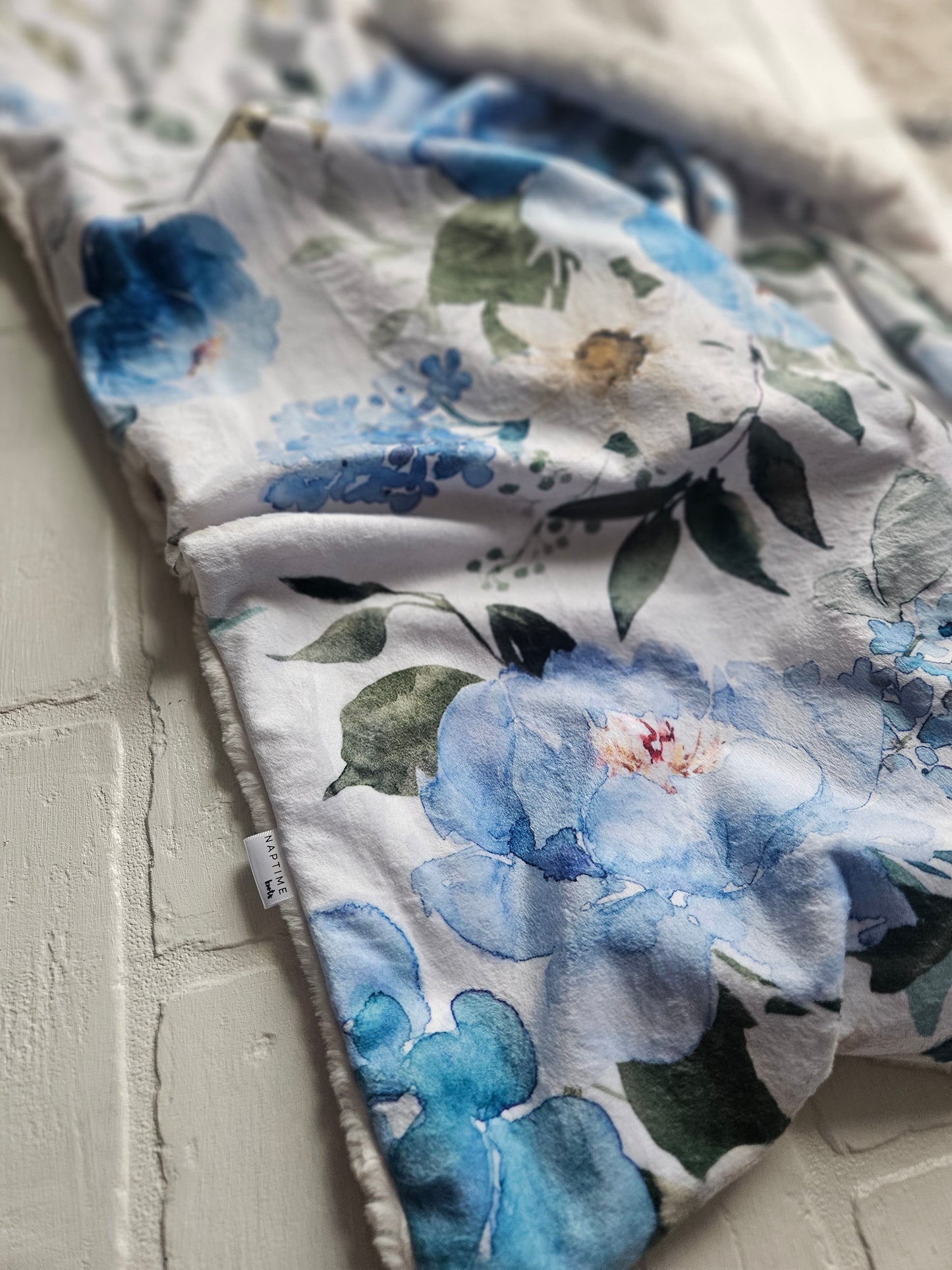 Blue Floral XL Lovey Blanket (larger size)
