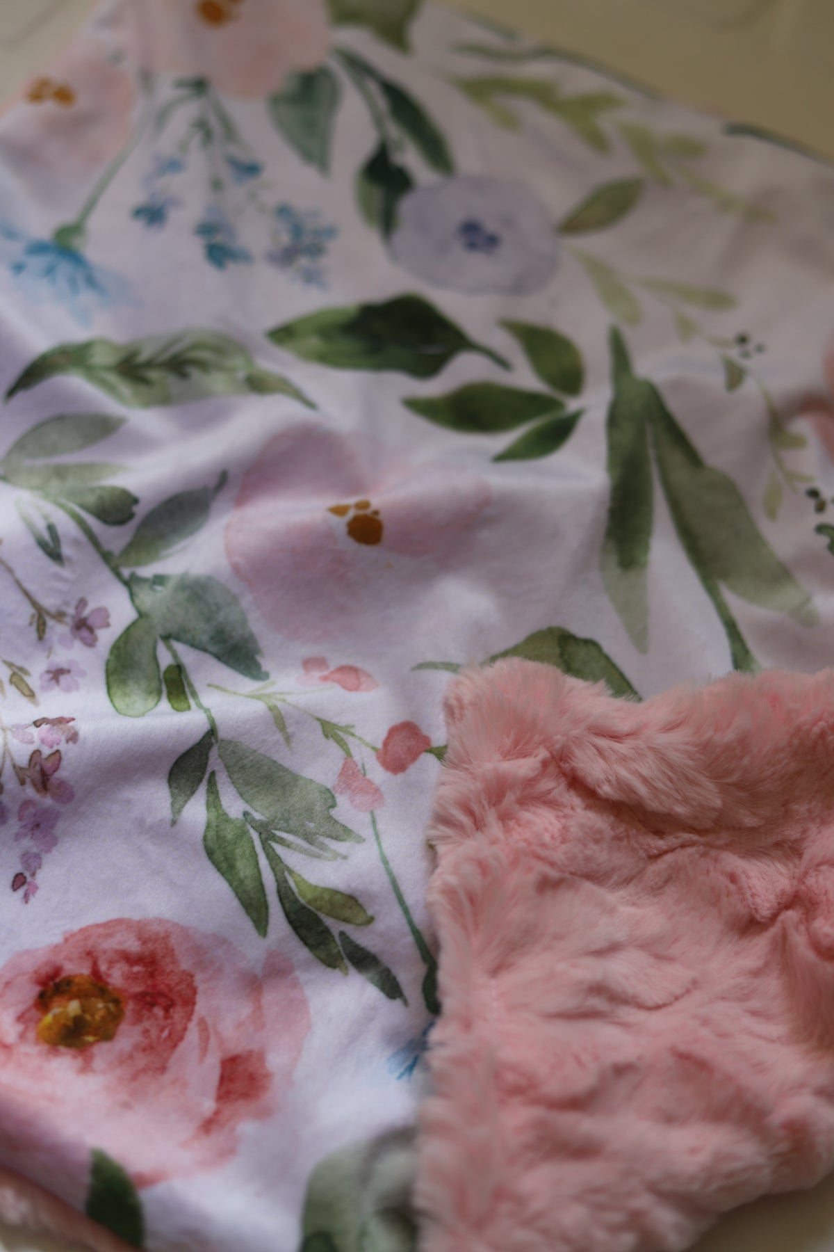 Pretty in Pink Floral Lovey Blanket