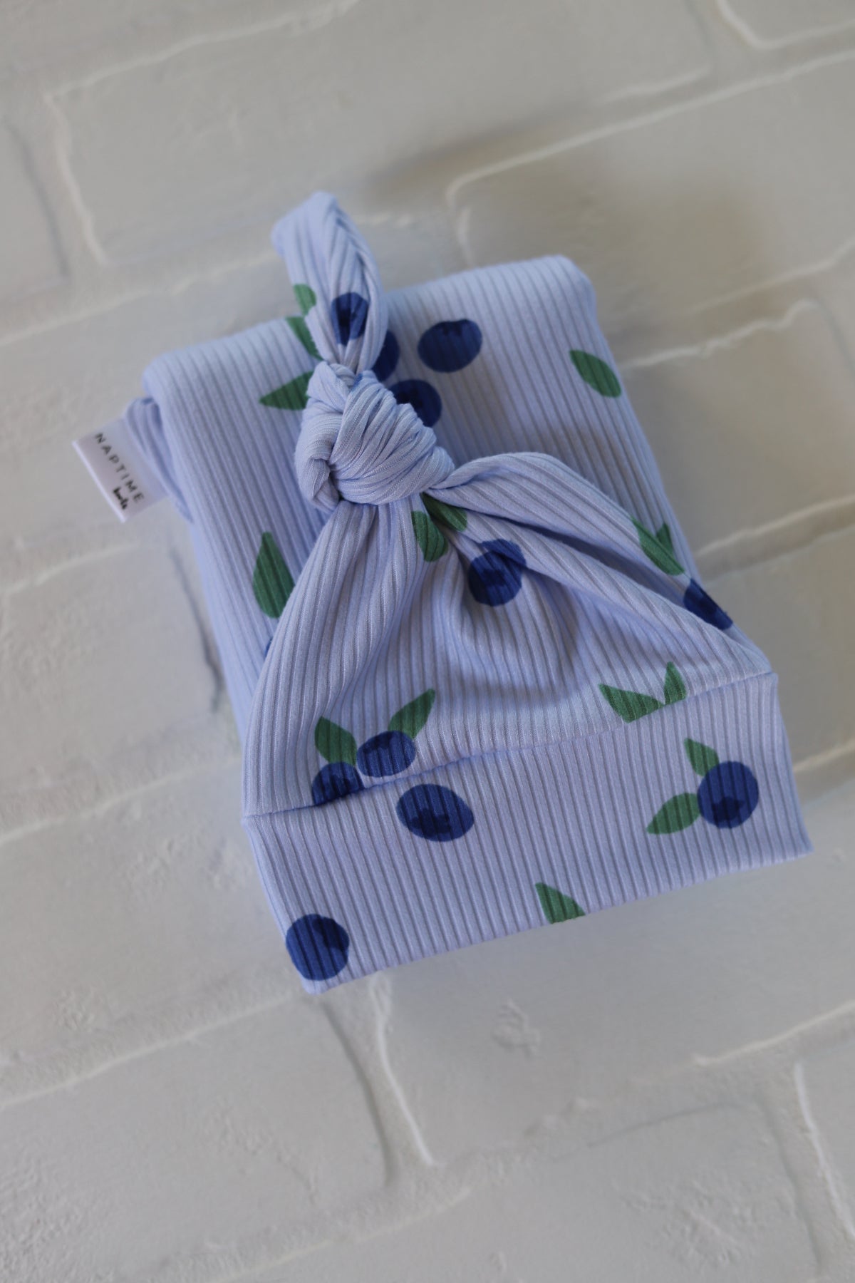 Blueberries Rib Knit Hat/Swaddle Set