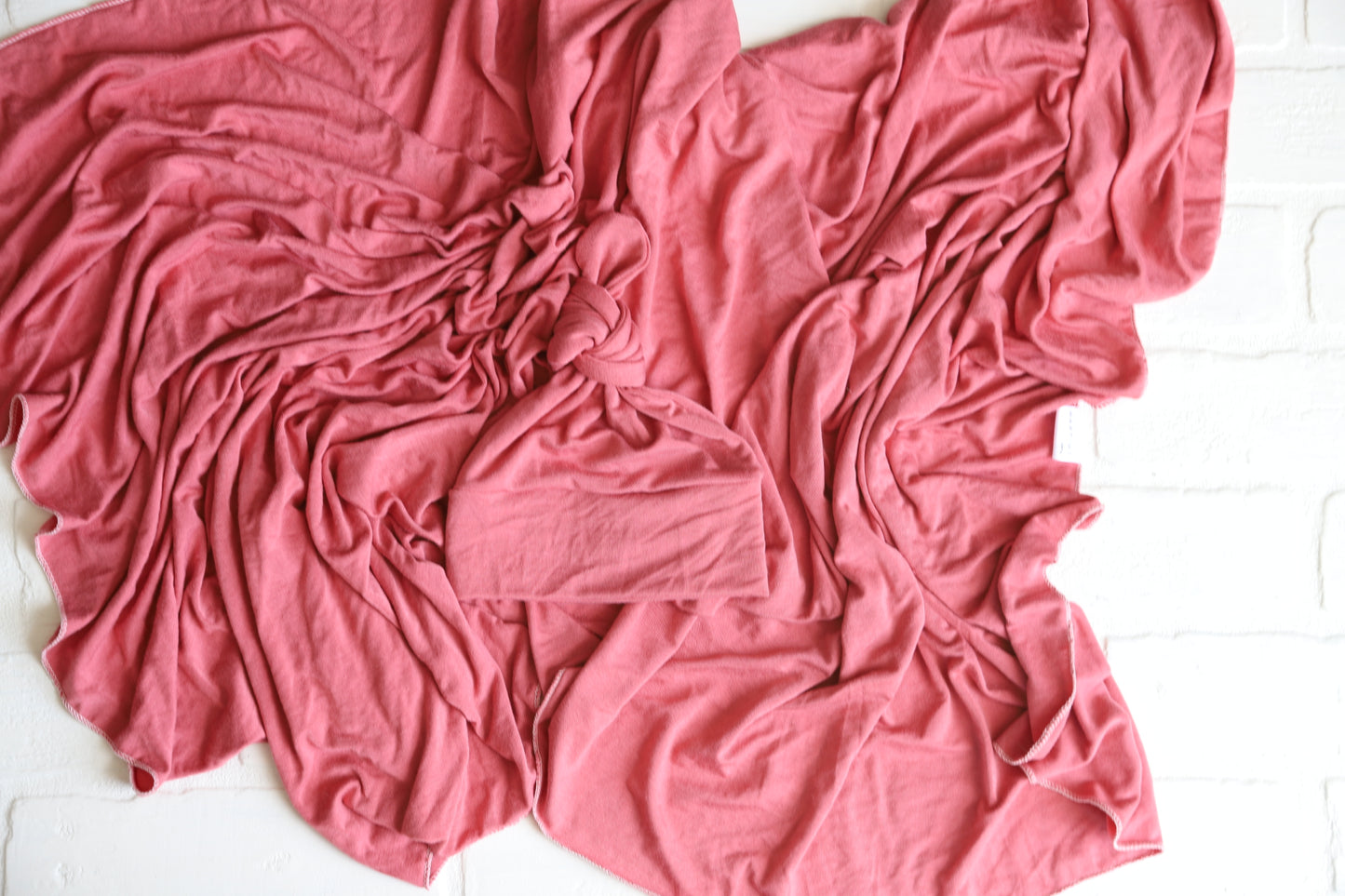Coral Pink Hat/Swaddle Set