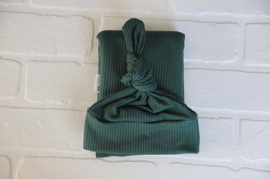Emerald Green Rib Newborn Hat/Swaddle Set
