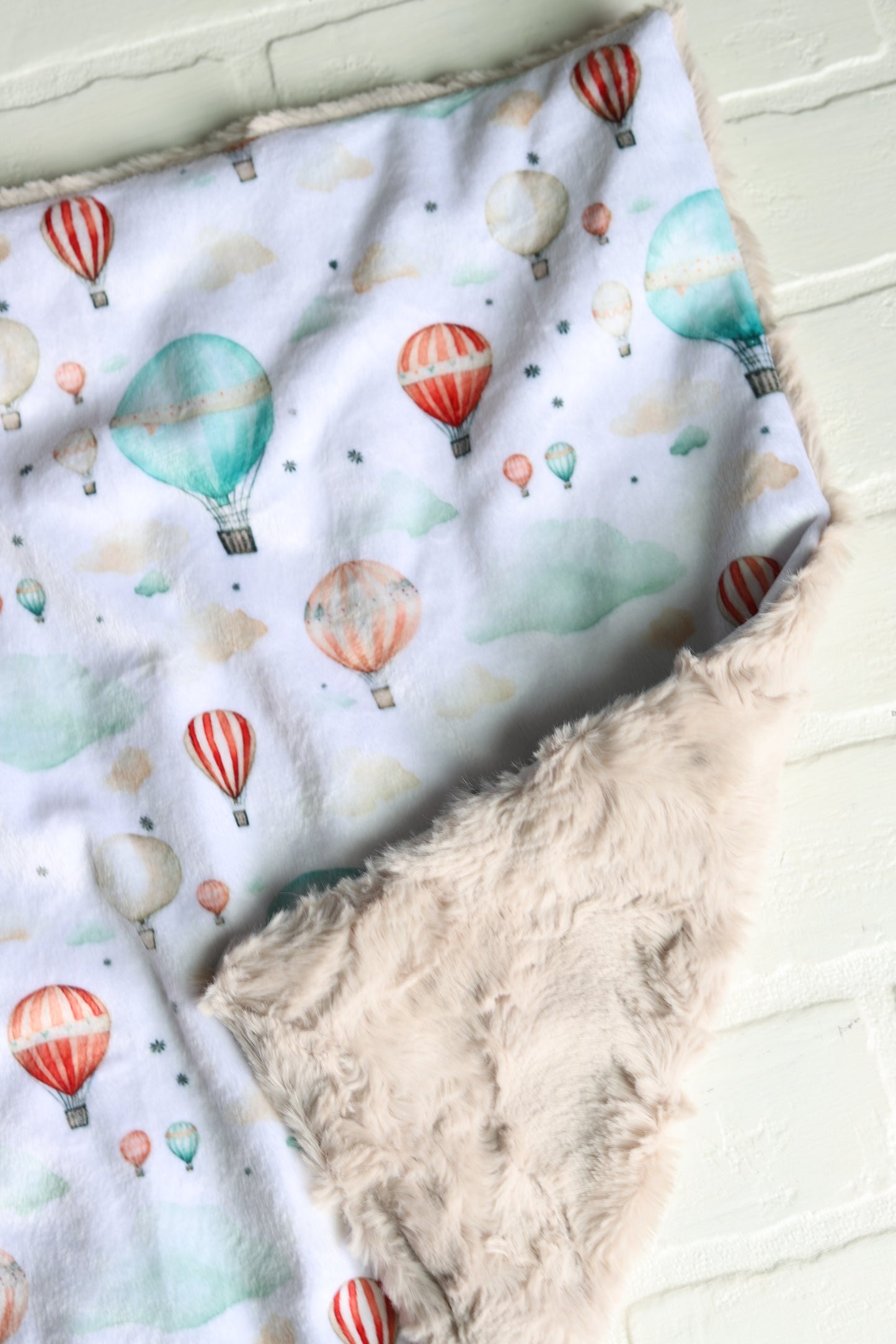 Hot Air Balloon Neutral Lovey Blanket