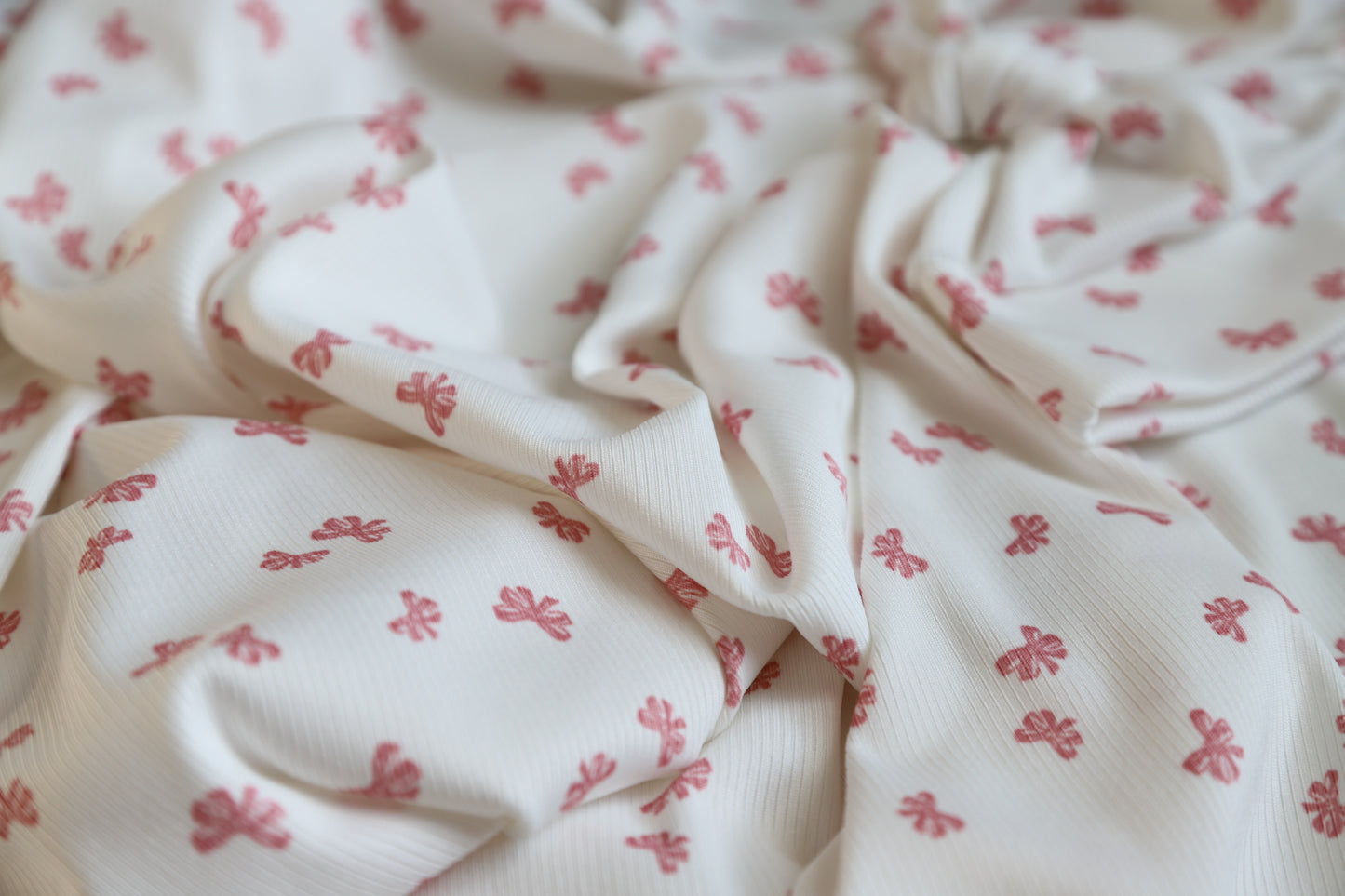 Pink Bow Ribbed Hat/Swaddle Set