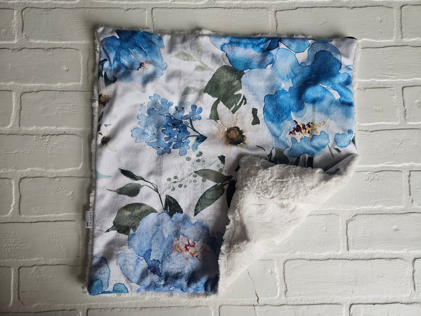 Blue Floral Lovey Blanket