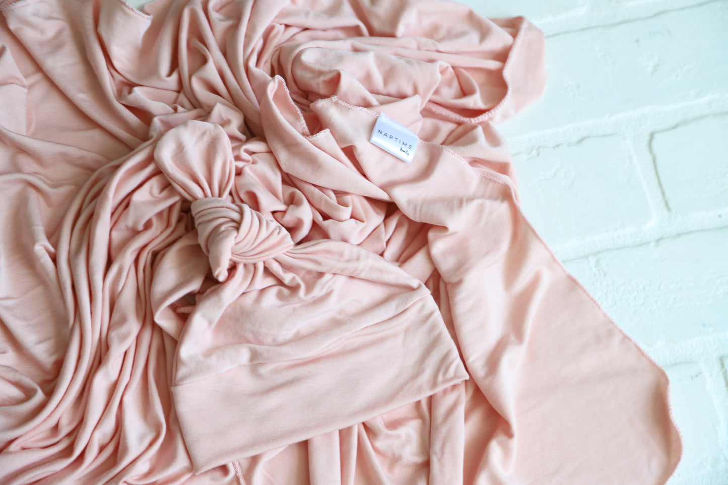 Blush Pink Bamboo Hat/Swaddle Set