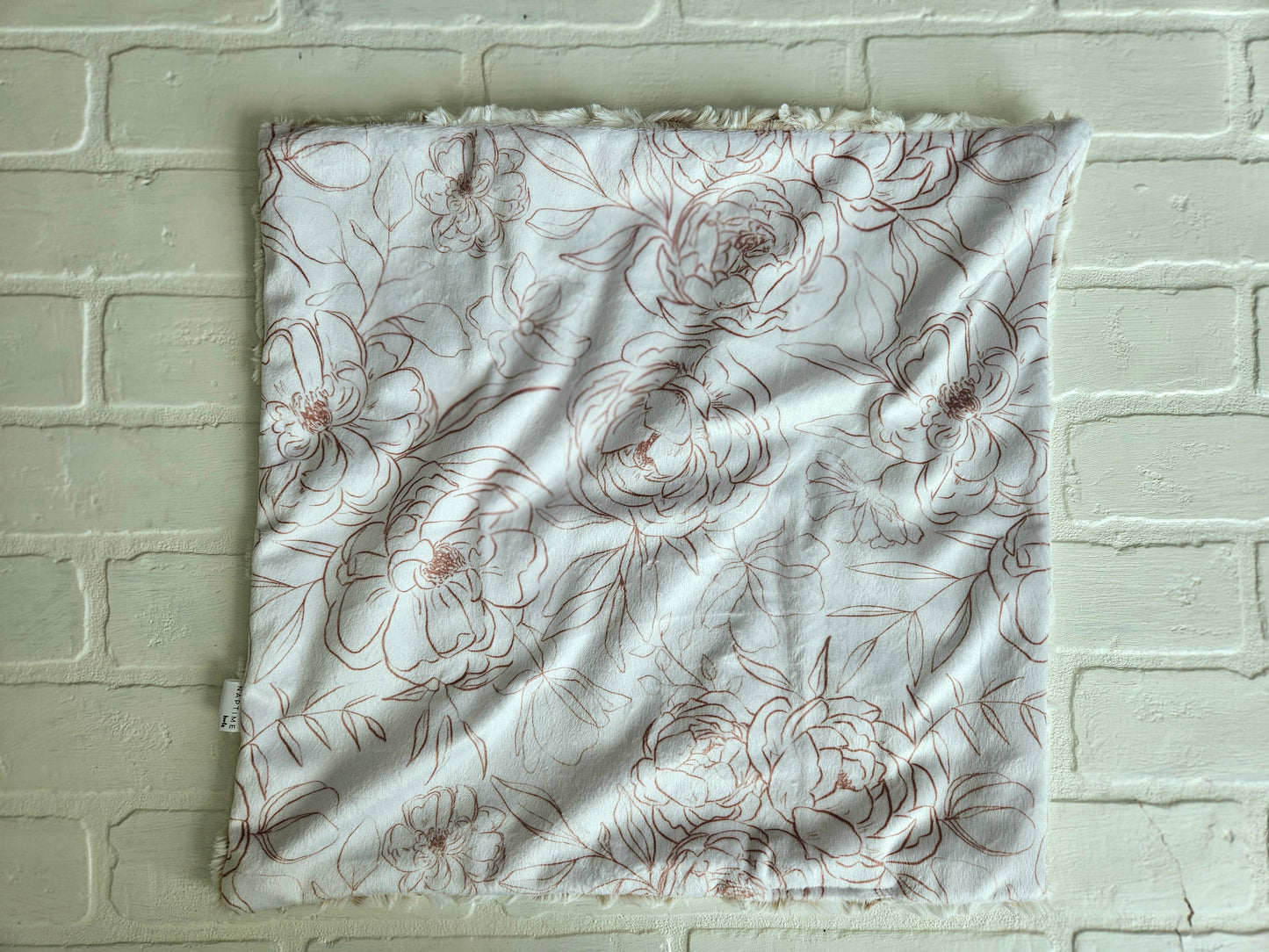 Cream Peony (floral) Lovey Blanket-