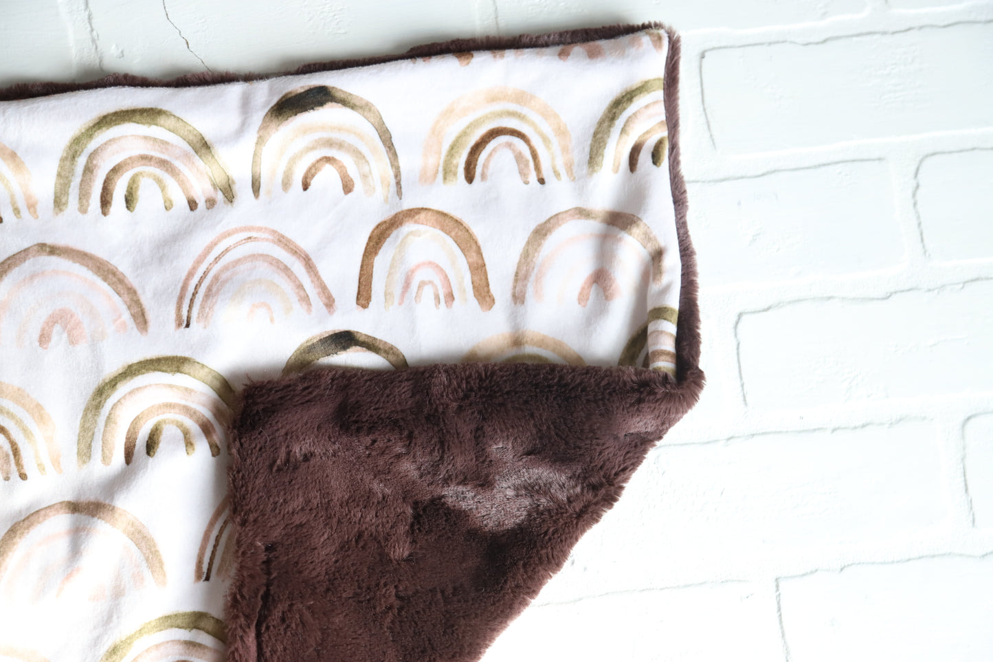 Neutral Rainbow Lovey Blanket