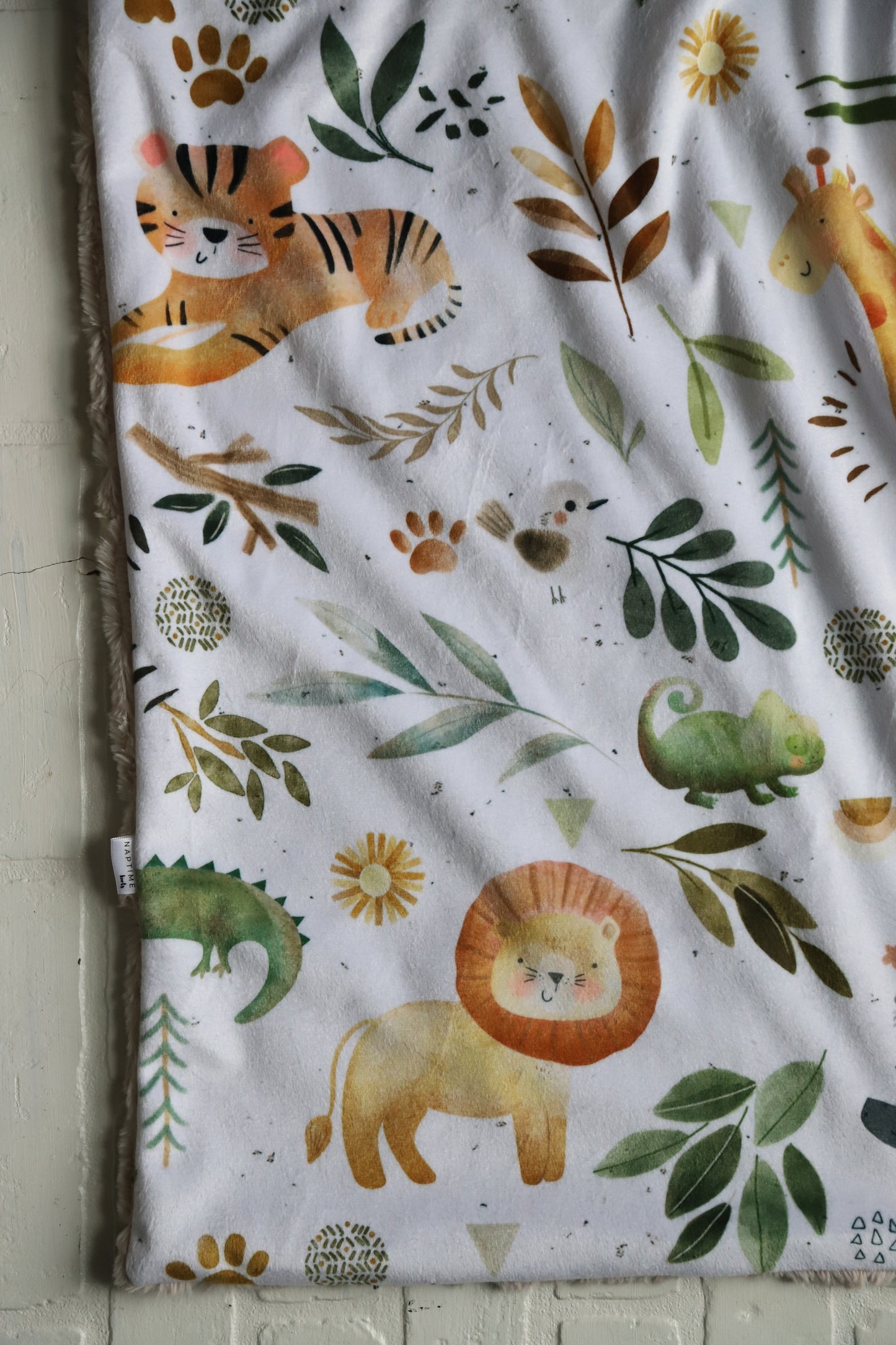 Safari Animals Tan XL Lovey Blanket (larger size)