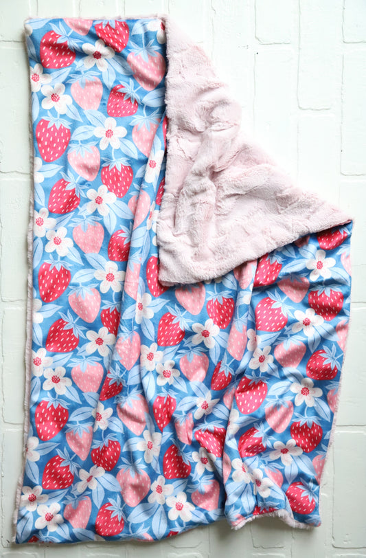 Strawberries + Bloom XL Lovey Blanket (larger size)