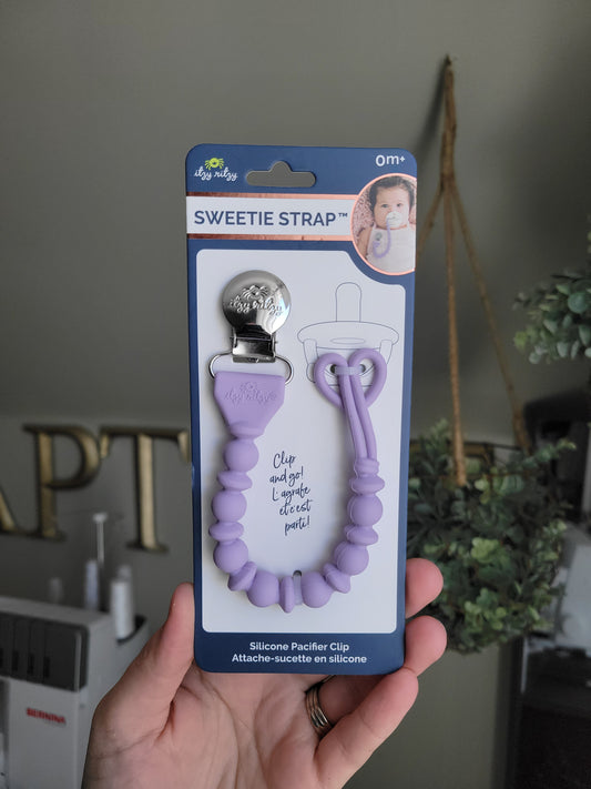Purple *NEW* Sweetie Strap™ Silicone One-Piece Pacifier Clips Itzy Ritzy